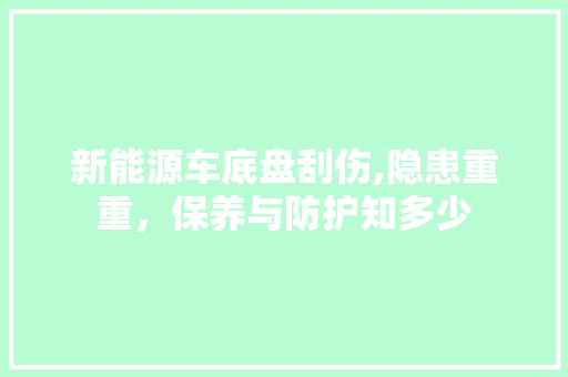 新能源车底盘刮伤,隐患重重，保养与防护知多少