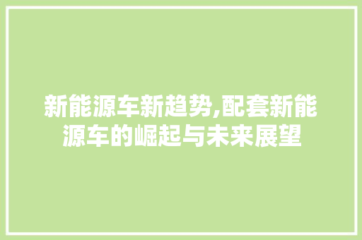 新能源车新趋势,配套新能源车的崛起与未来展望