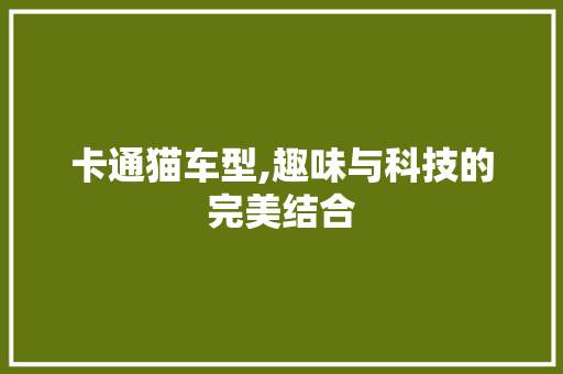 卡通猫车型,趣味与科技的完美结合