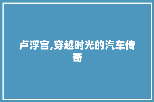 卢浮宫,穿越时光的汽车传奇