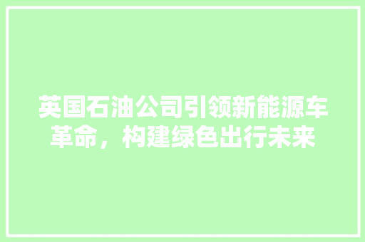 英国石油公司引领新能源车革命，构建绿色出行未来