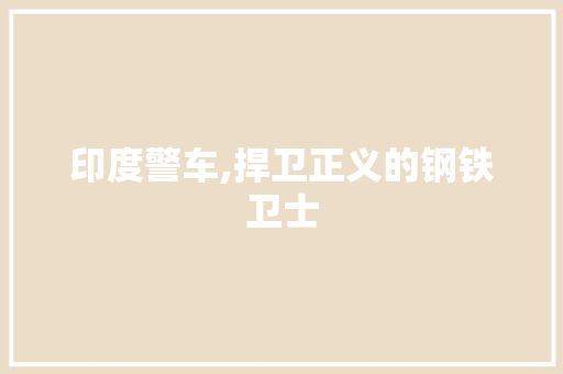 印度警车,捍卫正义的钢铁卫士