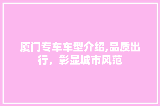 厦门专车车型介绍,品质出行，彰显城市风范