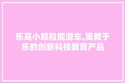 乐高小颗粒能源车,寓教于乐的创新科技教育产品 底盘配件