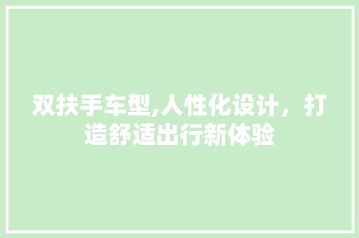 双扶手车型,人性化设计，打造舒适出行新体验