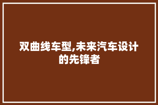 双曲线车型,未来汽车设计的先锋者