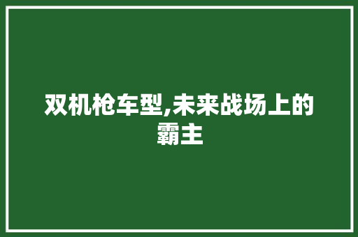 双机枪车型,未来战场上的霸主 新能源汽车