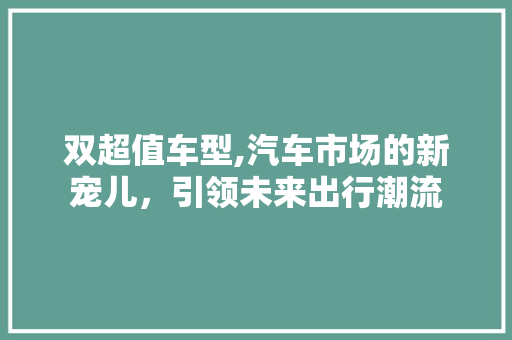 双超值车型,汽车市场的新宠儿，引领未来出行潮流