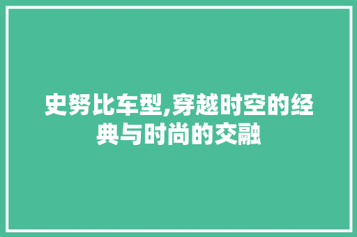 史努比车型,穿越时空的经典与时尚的交融