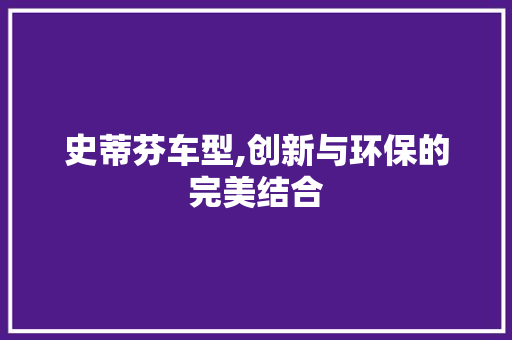 史蒂芬车型,创新与环保的完美结合