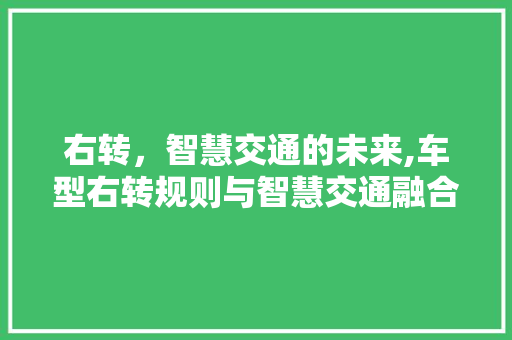 右转，智慧交通的未来,车型右转规则与智慧交通融合探析