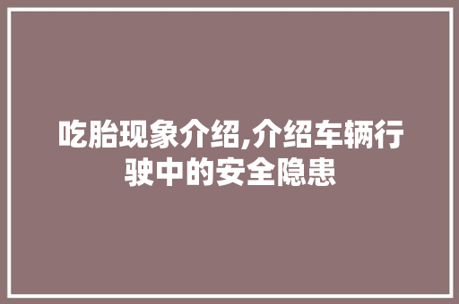 吃胎现象介绍,介绍车辆行驶中的安全隐患