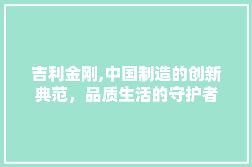 吉利金刚,中国制造的创新典范，品质生活的守护者