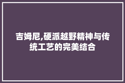 吉姆尼,硬派越野精神与传统工艺的完美结合