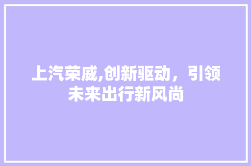 上汽荣威,创新驱动，引领未来出行新风尚