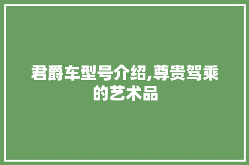 君爵车型号介绍,尊贵驾乘的艺术品