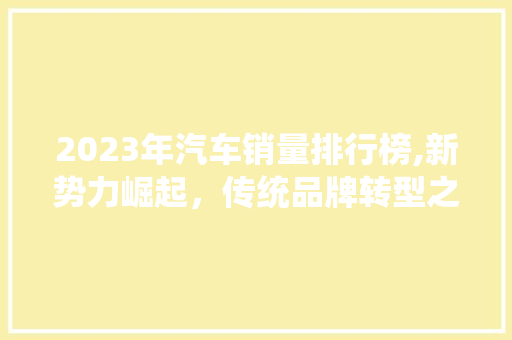 2023年汽车销量排行榜,新势力崛起，传统品牌转型之路