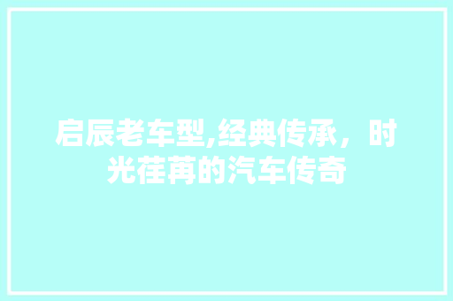 启辰老车型,经典传承，时光荏苒的汽车传奇