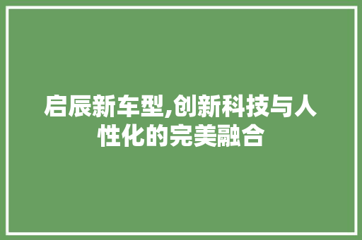 启辰新车型,创新科技与人性化的完美融合