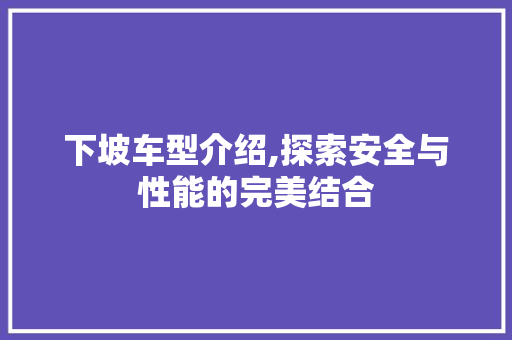 下坡车型介绍,探索安全与性能的完美结合