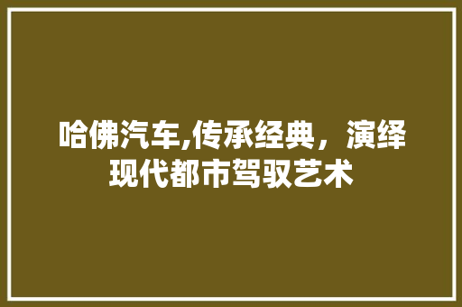哈佛汽车,传承经典，演绎现代都市驾驭艺术