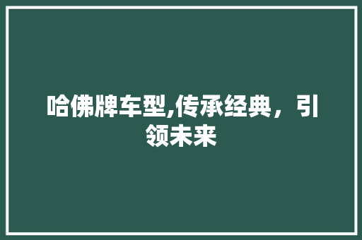 哈佛牌车型,传承经典，引领未来