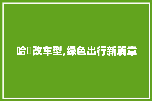 哈啰改车型,绿色出行新篇章