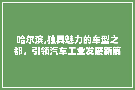 哈尔滨,独具魅力的车型之都，引领汽车工业发展新篇章