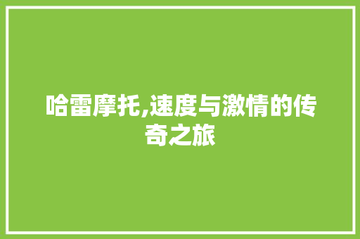 哈雷摩托,速度与激情的传奇之旅