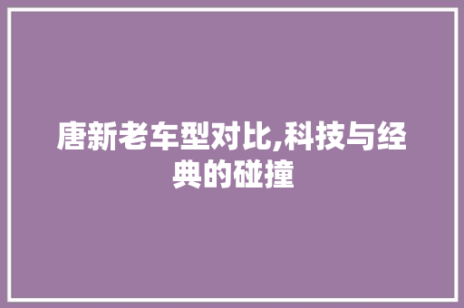 唐新老车型对比,科技与经典的碰撞