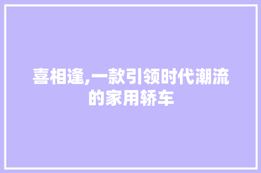 喜相逢,一款引领时代潮流的家用轿车