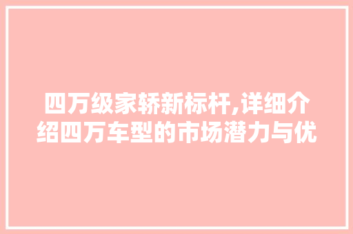 四万级家轿新标杆,详细介绍四万车型的市场潜力与优势
