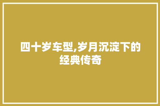 四十岁车型,岁月沉淀下的经典传奇