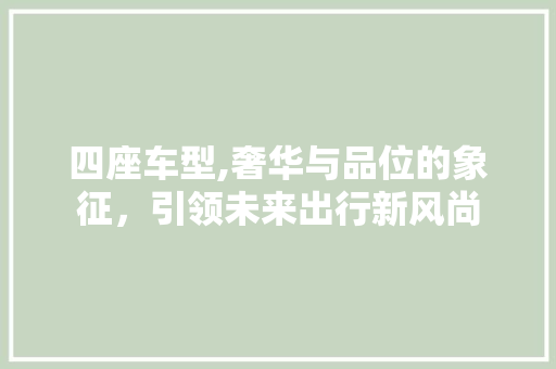 四座车型,奢华与品位的象征，引领未来出行新风尚