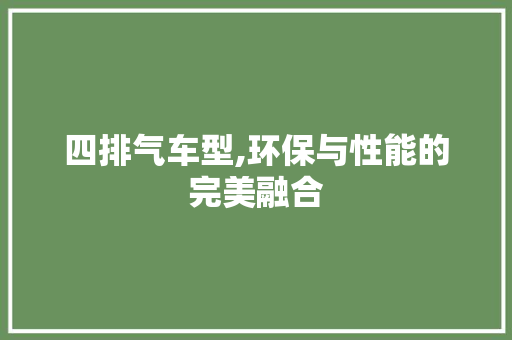 四排气车型,环保与性能的完美融合
