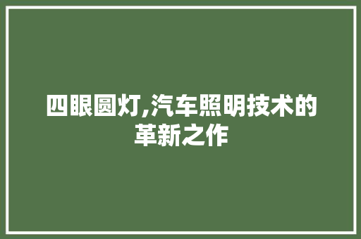 四眼圆灯,汽车照明技术的革新之作