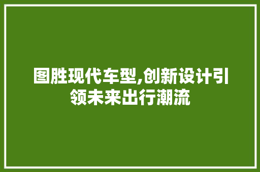 图胜现代车型,创新设计引领未来出行潮流