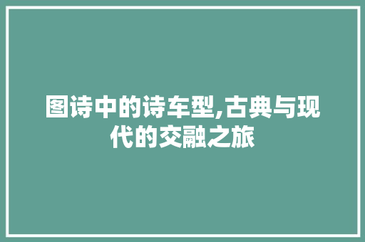 图诗中的诗车型,古典与现代的交融之旅