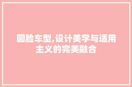 圆脸车型,设计美学与适用主义的完美融合