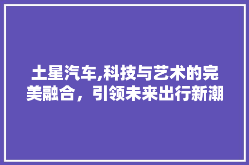 土星汽车,科技与艺术的完美融合，引领未来出行新潮流