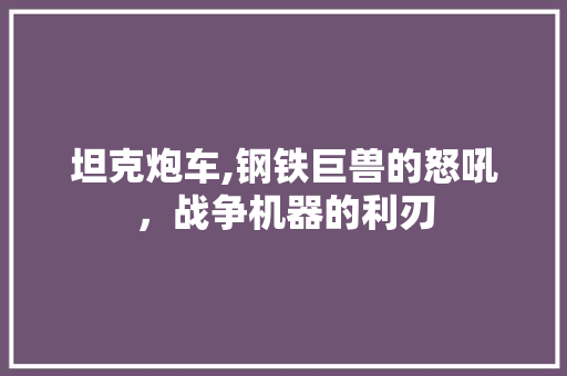 坦克炮车,钢铁巨兽的怒吼，战争机器的利刃 发动机配件