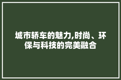 城市轿车的魅力,时尚、环保与科技的完美融合