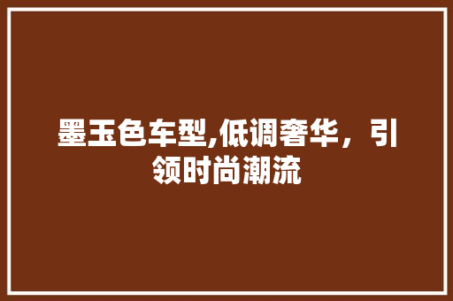 墨玉色车型,低调奢华，引领时尚潮流 汽车配件