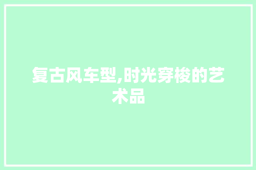 复古风车型,时光穿梭的艺术品