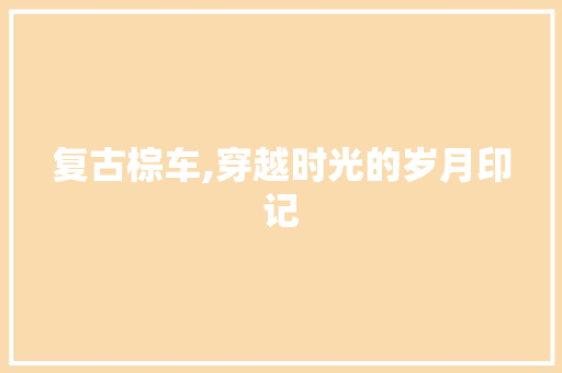 复古棕车,穿越时光的岁月印记